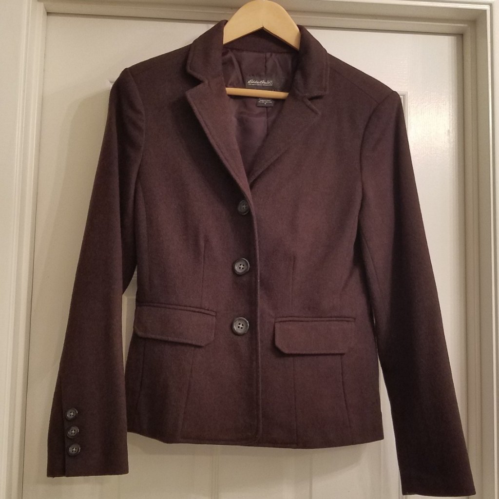 Euc Eddie Bauer Brown Wool Blazer, Size 4